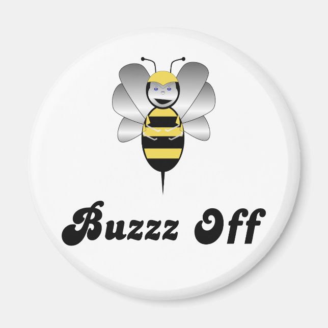 Imán Robobee Bumble Bee Buzz Off Magnet (Frente)