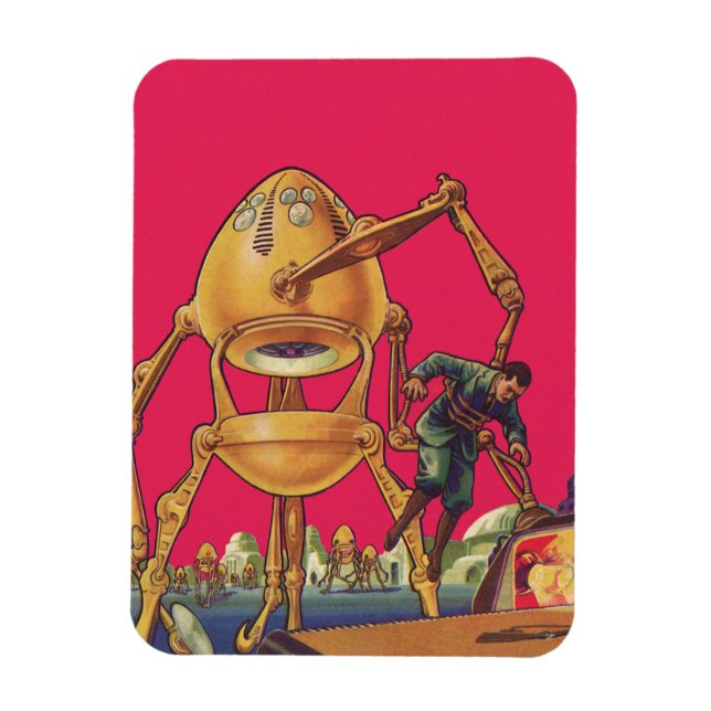 Imán Robot Alien de Ciencia Ficción Antiguo Captura Hom (Vertical)