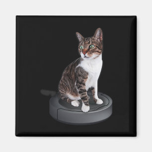 Imán Robot Cat Vacuum Cleaner Feline Animal Cute Cat
