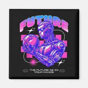 Imán Robot de ciencia ficción futurista el futuro está