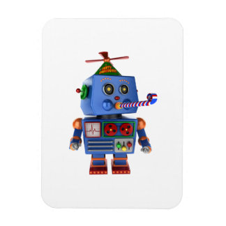 Imán Robot de juguete de fiesta de cumpleaños azul