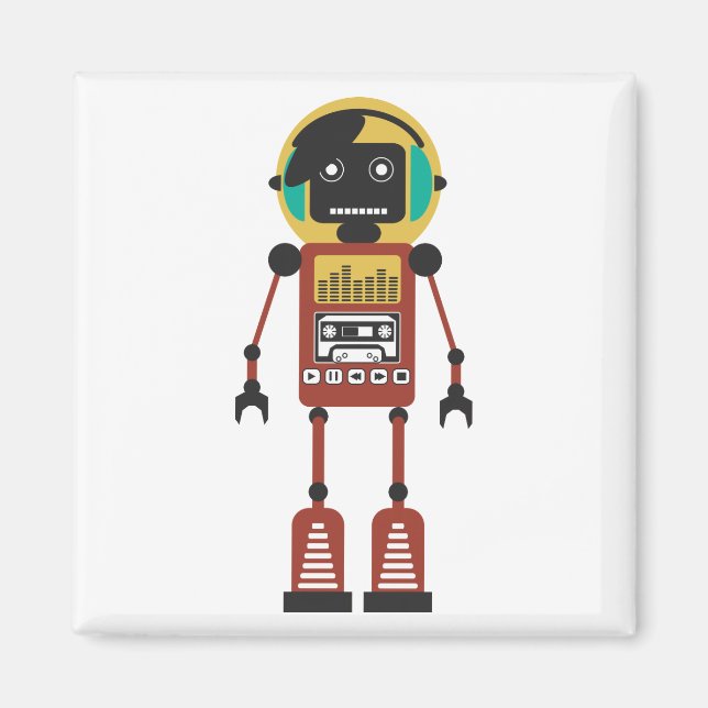 Imán Robot de radio retro (Frente)