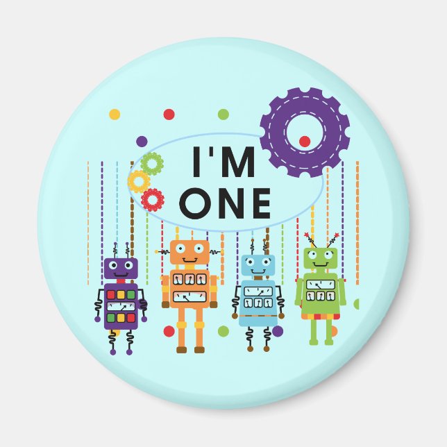 Imán Robot First Birthday Tshirts y regalos (Frente)