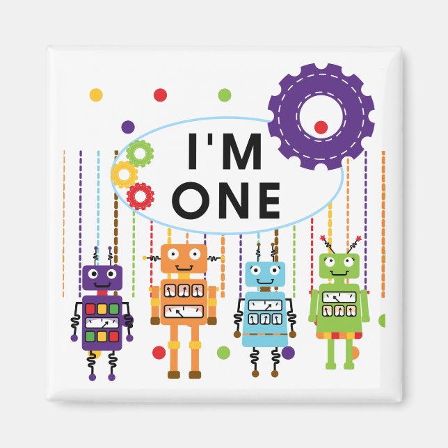 Imán Robot First Birthday Tshirts y regalos (Frente)