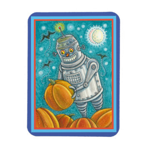 IMÁN ROBOT PICKING PUMPKINS , HOMBRE MECÁNICO DE HALLOW