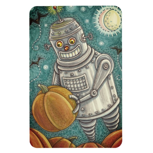 IMÁN ROBOT PICKING PUMPKINS , HOMBRE MECÁNICO DE HALLOW (Vertical)