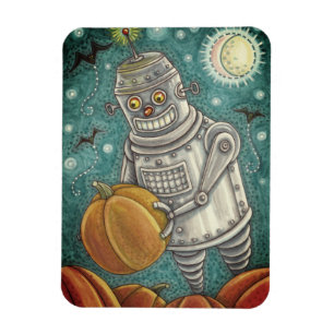 IMÁN ROBOT PICKING PUMPKINS , HOMBRE MECÁNICO DE HALLOW