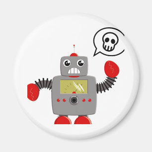 Imán Robot rojo retro de la garra