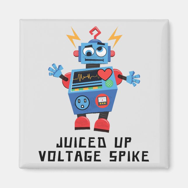 Imán Robot sufriendo una subida de voltaje apreciada (Frente)