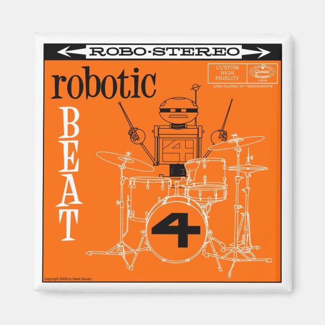 Imán "ROBOTIC BEAT LP" del Lago Otoño (Frente)