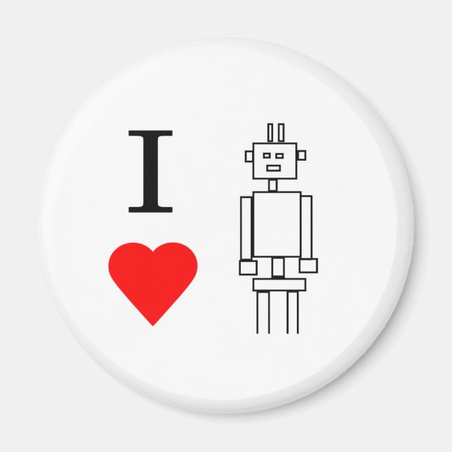 Imán robots de corazón de i (Frente)
