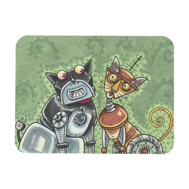 Imán Robots De Gatos Y Perros MAGNET *Personalizar (Horizontal)