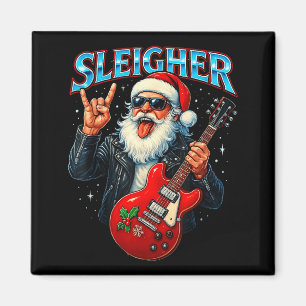 Imán Roca de Sleigher Santa Diseño divertido de Navidad