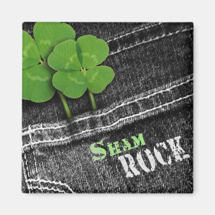 Imán Roca Sham. Black Denim St. Patrick's Day