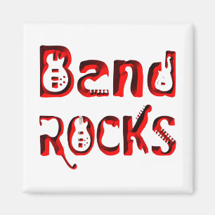 Imán Rocas de banda roja en rojo
