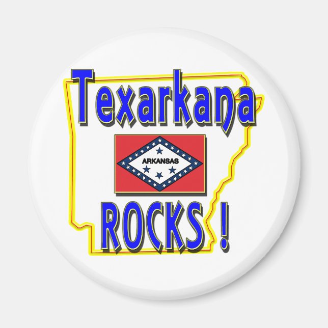 Imán ¡Rocas Texarkana! (azul) (Frente)