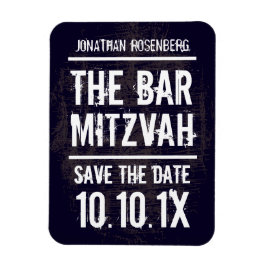 Imán Rock Band Bar Mitzvah Save the Date Magnet, negro