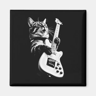 Imán Rock Cat Toca Guitarra - Gracioso Gato 1