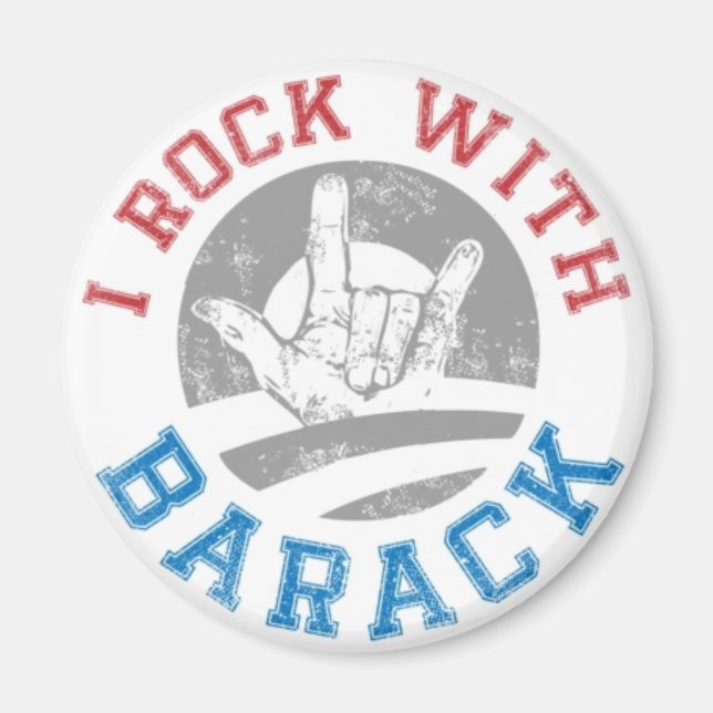 Imán Rock con Barack (Frente)