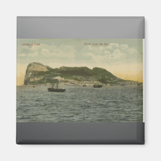 Imán Rock de Gibraltar Desde La Bahía, Vintage