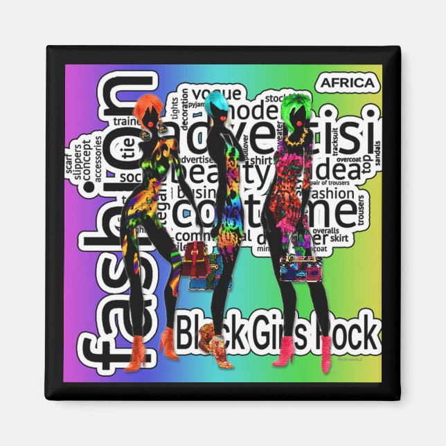 Imán Rock de los Chicas negros (Frente)