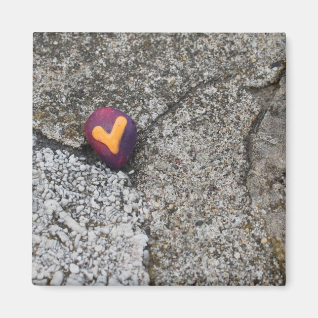 Imán Rock del corazón y rock fósil (Frente)