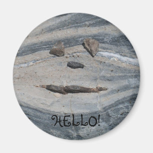 Imán Rock Face dice Hola