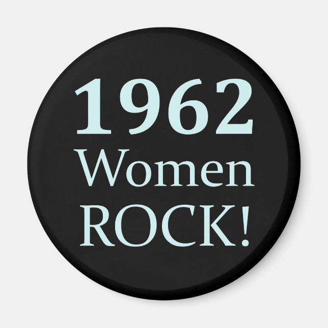 Imán Rock femenino de 1962, cumpleaños número 50 (Frente)