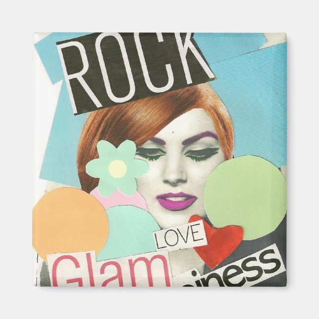 Imán Rock Glam Love & Happiness Magnet (Frente)