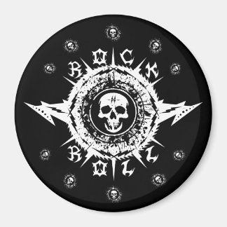 Imán Rock Guitarista De Música Y Brote De Cráneo De Ban