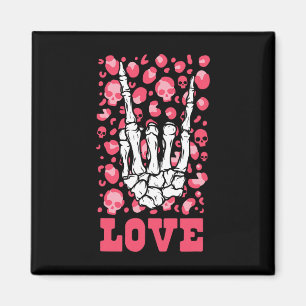 Imán Rock Hand Love Skull Día de San Valentín Hombres M