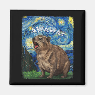 Imán Rock Hyrax Awawa Funny Groundhog Starry Night Van 