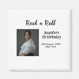 Imán Rock n roll 20 cumpleaños chica foto elegante mode