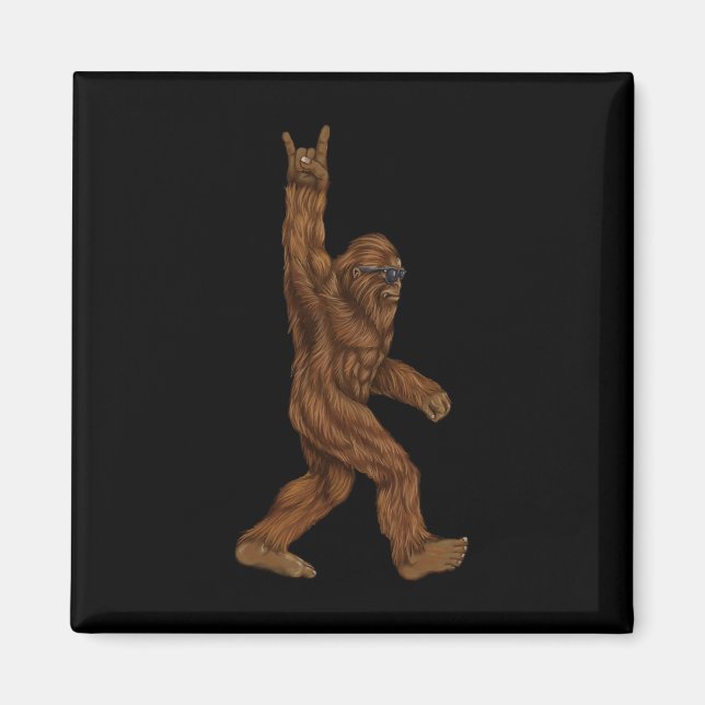 Imán Rock On Bigfoot Sasquatch Ama Rock And Roll Sung (Frente)