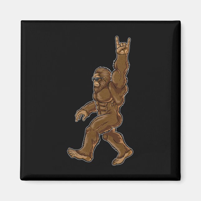 Imán Rock On Bigfoot Sasquatch Ama Rock And Roll Sung (Frente)