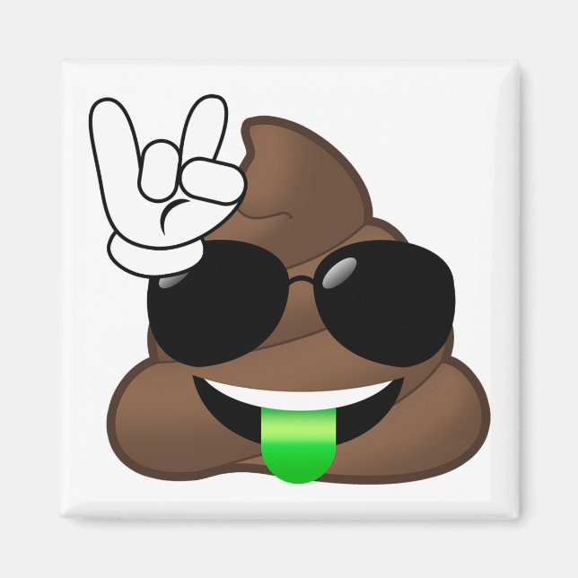 Imán Rock On Emoji Poop (Frente)