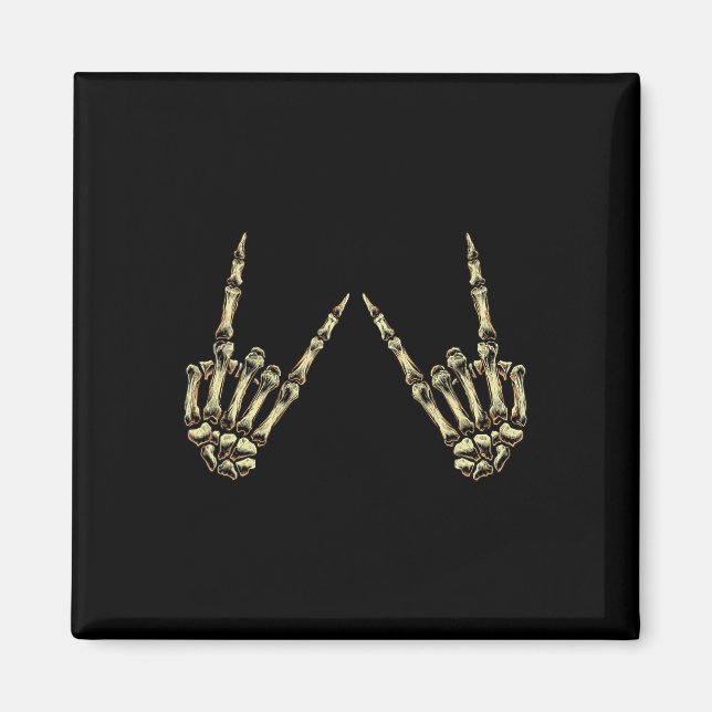 Imán Rock On Rock And Roll Skeleton Hands - Por Concier (Frente)