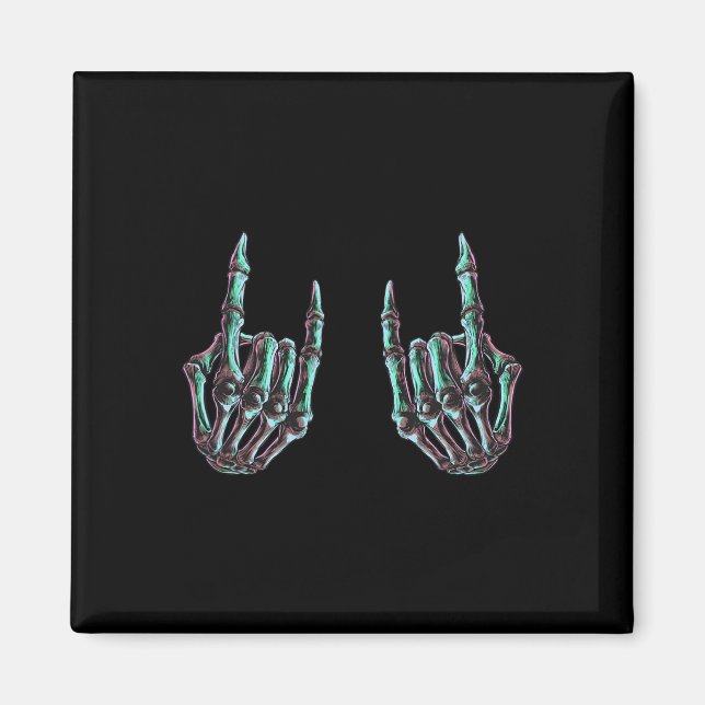Imán Rock On Rock Star Skeleton Hands - Banda De Concie (Frente)