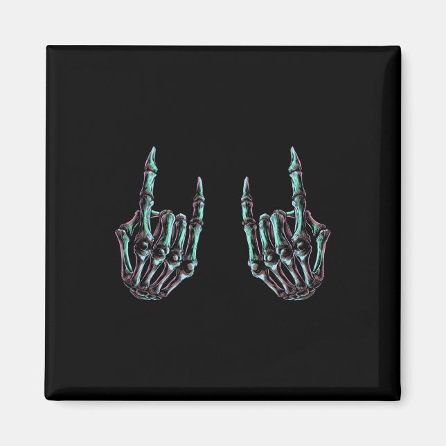 Imán Rock On Rock Star Skeleton Hands - Banda De Concie (Frente)