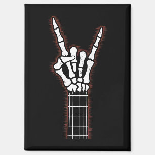 Imán Rock On Skeleton Hand Guitar Gifts