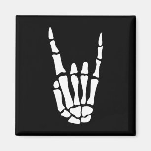 Imán Rock On Skeleton Hand Rótulo - Halloween minimalis