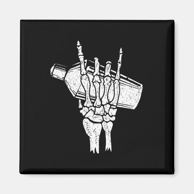 Imán Rock Retro Rtender A La Mano Para Hombres Esquelet (Frente)