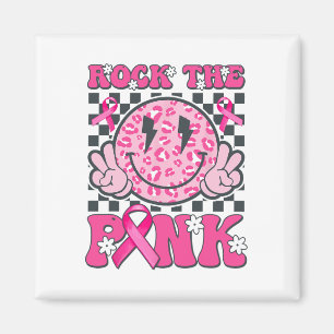 Imán Rock the Pink Smile Face Pink Mama Cancer Awaren