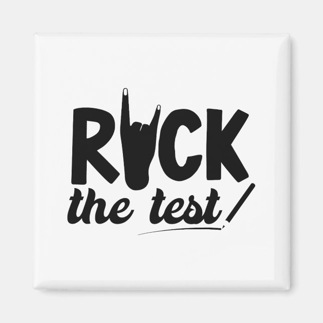 Imán Rock The Test Day Exam For Teacher Student (Frente)