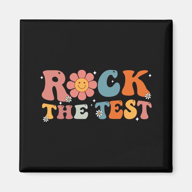 Imán Rock The Test Teacher Test Day Test Day Testing Te (Frente)