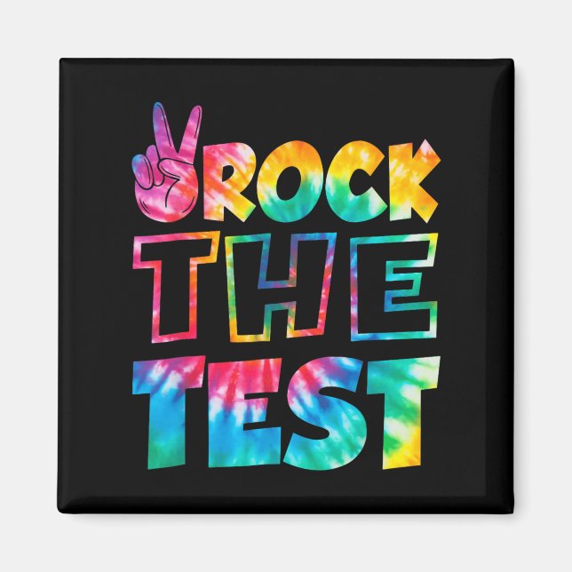 Imán Rock The Test Testing Day Retro Motivational Teach (Frente)