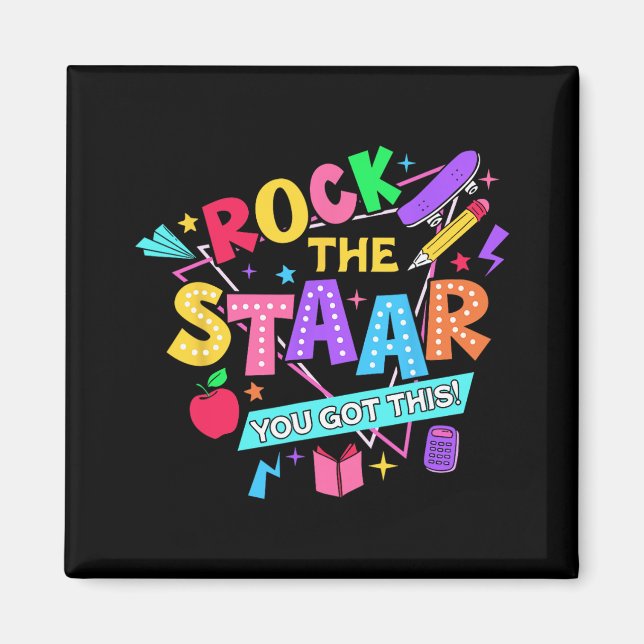 Imán Rock The Test You Got This Test Day Teachers Stude (Frente)