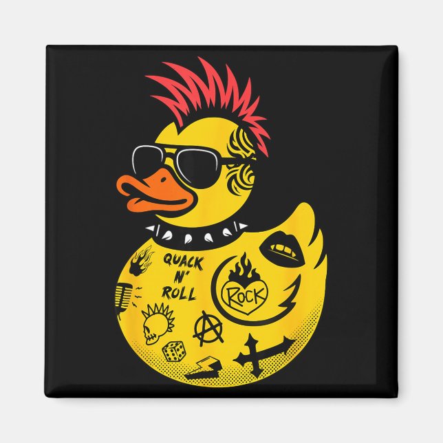 Imán Rock Yellow Rubber Duck Men Women Kids Funny Duck  (Frente)