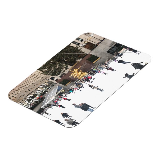 Imán Rockefeller Center Ice Skating Rink NYC Fotografía (Lado Izquierdo)