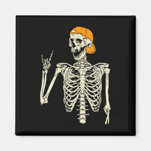 Imán Rocker Skeleton Cap Skater Guay Halloween Punk Roc